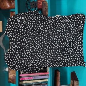 Vintage polka dot black and white blouse